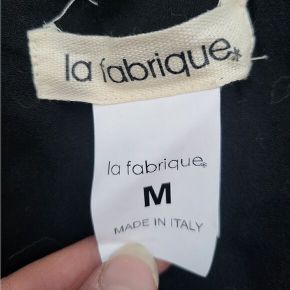 La Fabrique faux fur vest size medium  black white gray striped feather look - Picture 5 of 10